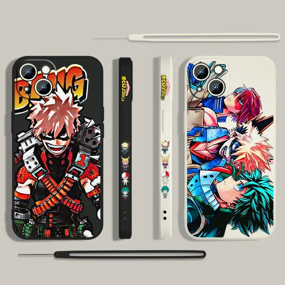 Stylový silikonový kryt na telefony iPhone s motivy anime My Hero Academia