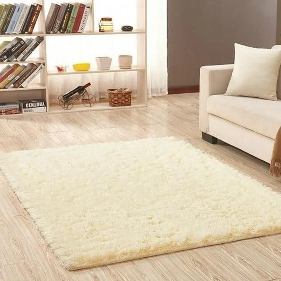 Chlupatý měkký koberec beige-yellow 60x120cm