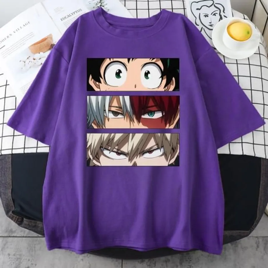 Dámské anime tričko My Hero Academia purple xl