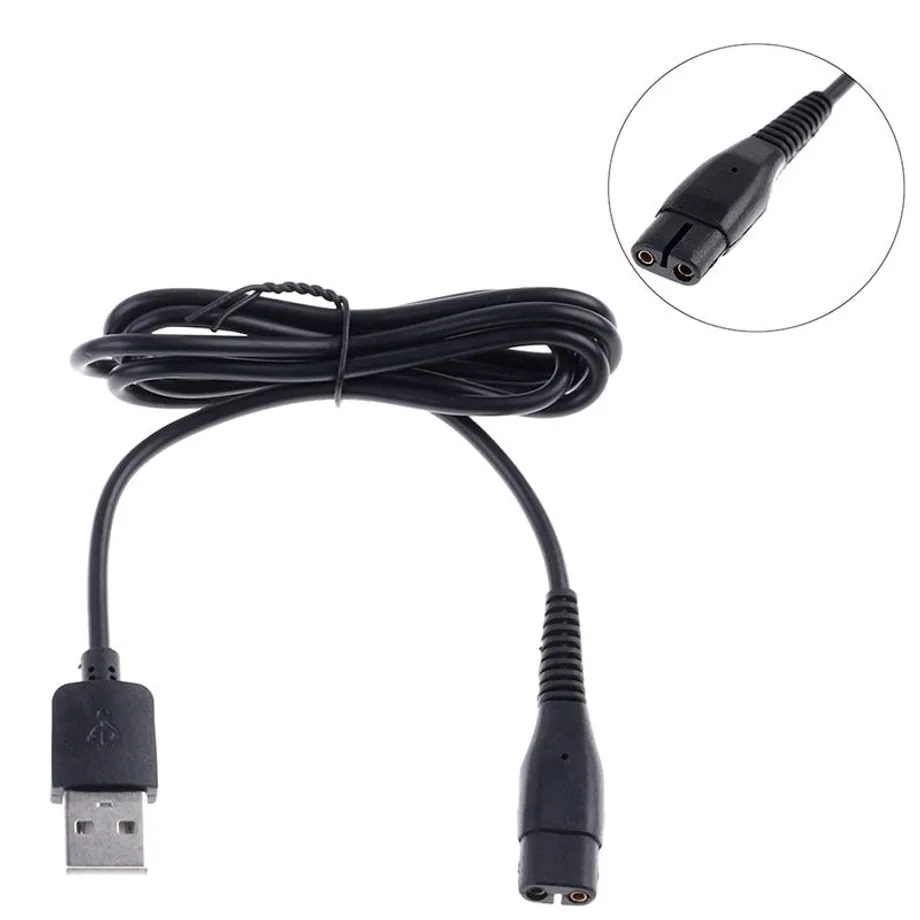 Napájecí USB kabel DC 2-vidlice pro elektrický holící strojek