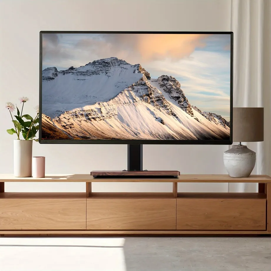 Univerzální TV Stojan Stolní TV Stojan Pro 26-55palcové LCD LED TV - 6 Úrovní Výškově Nastavitelný TV Základní Stojan S Vedením Kabelů, VESA 400x400 Mm