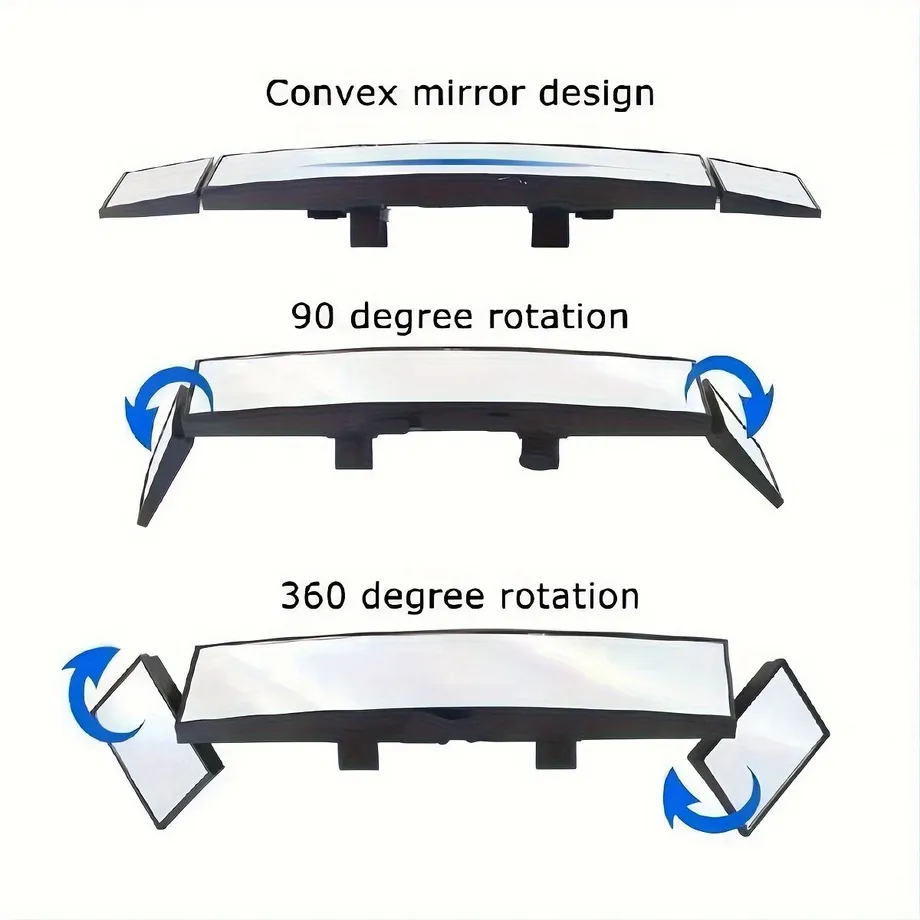 Univerzální širokoúhlé zpětné zrcátko s klipem - bezpečnost při řízení, konvexní zrcadlo, vhodné pro líčení