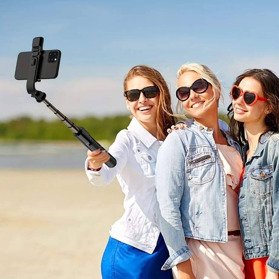 Univerzální hliníkový selfie tyč a stojánek na telefon s integrovaným bezdrátovým dálkovým ovládáním