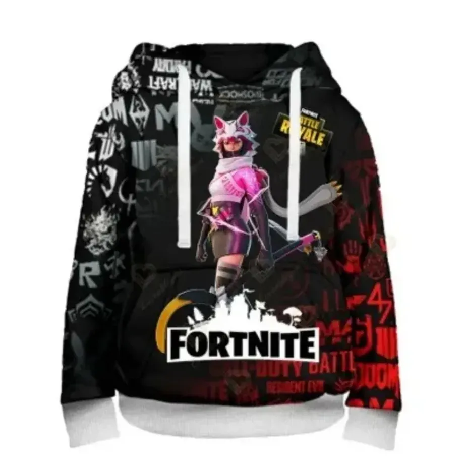 Stylová unisex mikina s kapucí a motivem postav z oblíbené hry Fortnite