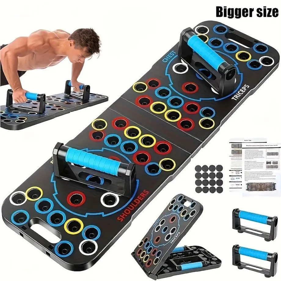 1ks 56 V 1 Deska Push Up, 29,9 Palce / 75,95 Cm Přenosná A Skládací Deska Push Up S Pohodlnou Rukojetí, Multifunkční Vybavení Pro Silový Trénink