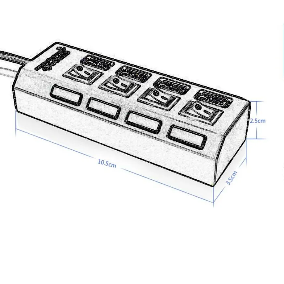 USB hub Ni32 - 4 porty s vypínačem