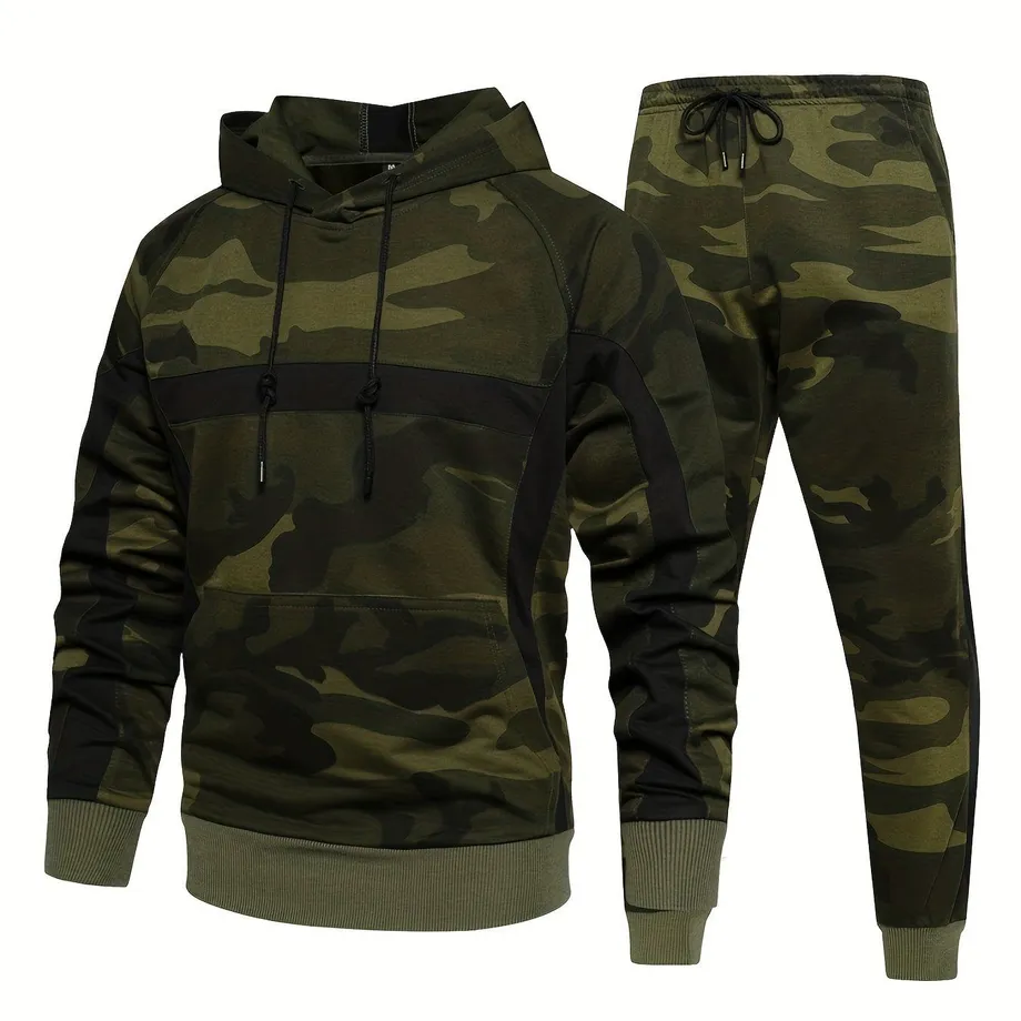 Mužská 2dílná sada Camo: Stylová sportovní mikina a jogger tepláky