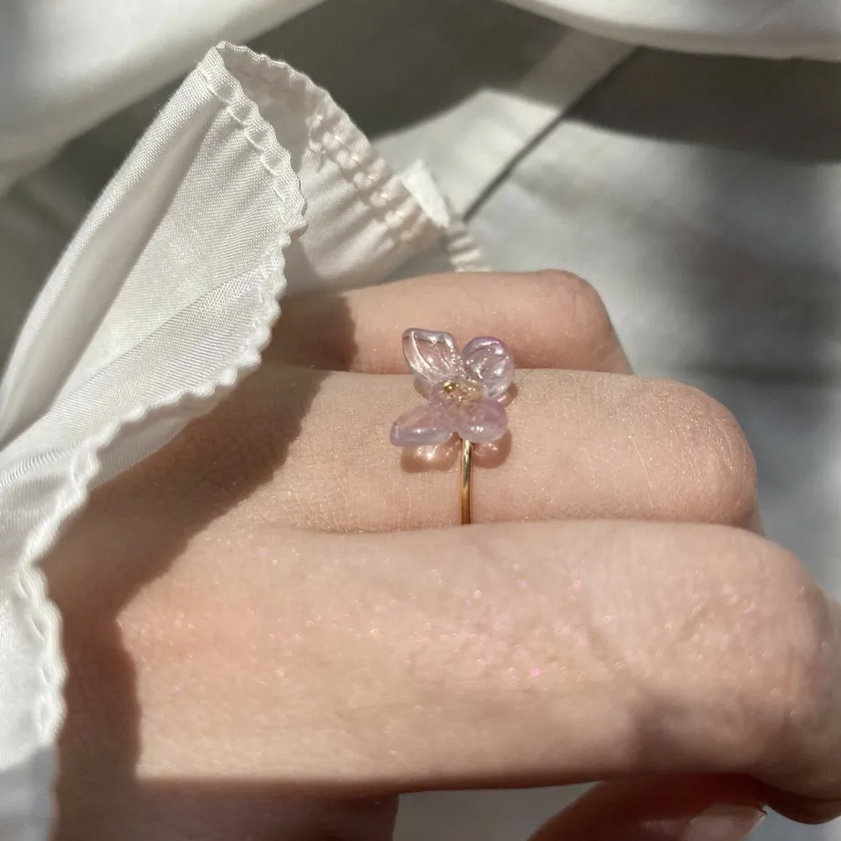 Motýlí víla Girl Soft Aesthetic Glass Ring