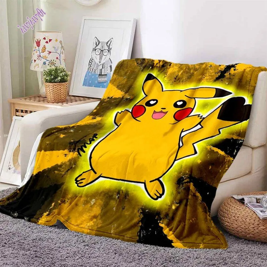 3D Pikachu Ultra lehká deka 12 130x150cm51x59-in