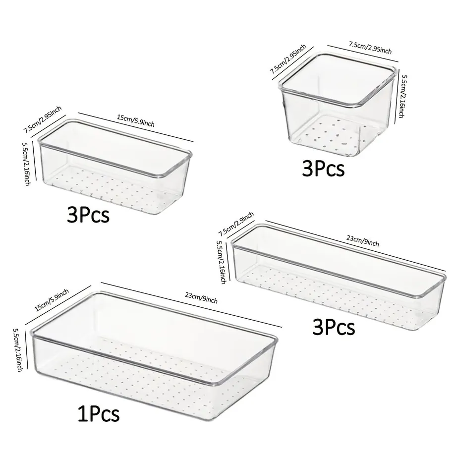 Úložné organizéry do zásuvek - koupelna, kuchyně: Průhledné boxy na kosmetiku, šperky, nádobí a pomůcky