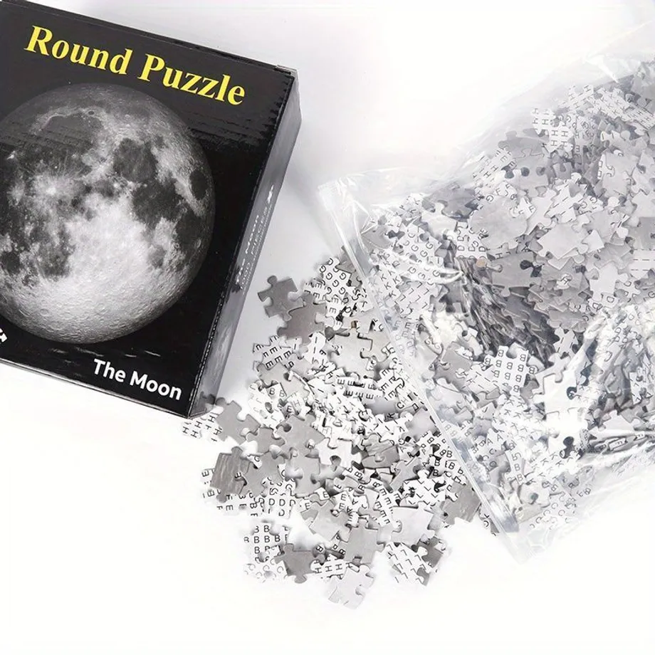 Puzzle Měsíc - Velká kruhová umělecká skládačka, unikátní prémiová vzdělávací hračka pro dospělé