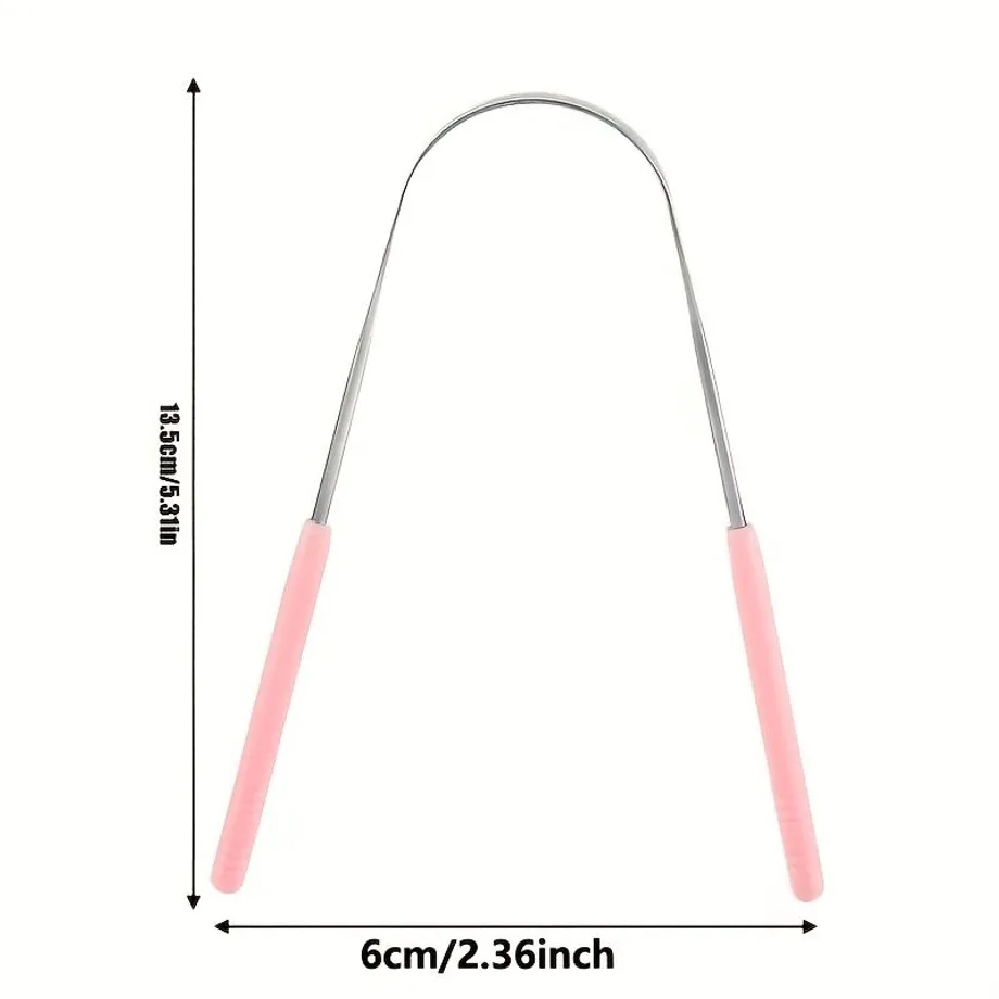 Škrabky na jazyk z nerezové oceli, plastová rukojeť, omezují špatný dech Škrabky na jazyk pro dospělé, kovové škrabky na jazyk Čisticí kartáčky Orální opakovaně použitelné nástroje pro krásu čistého jazyka