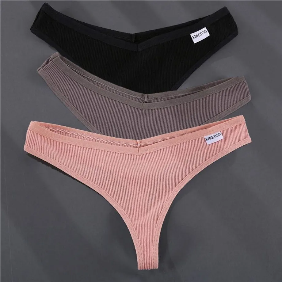 Bavlněné jednobarevné sexy dámské tanga set-5 m