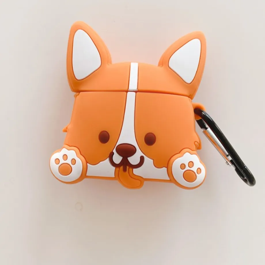 Roztomilé pouzdro na sluchátka Airpods - psík Corgi