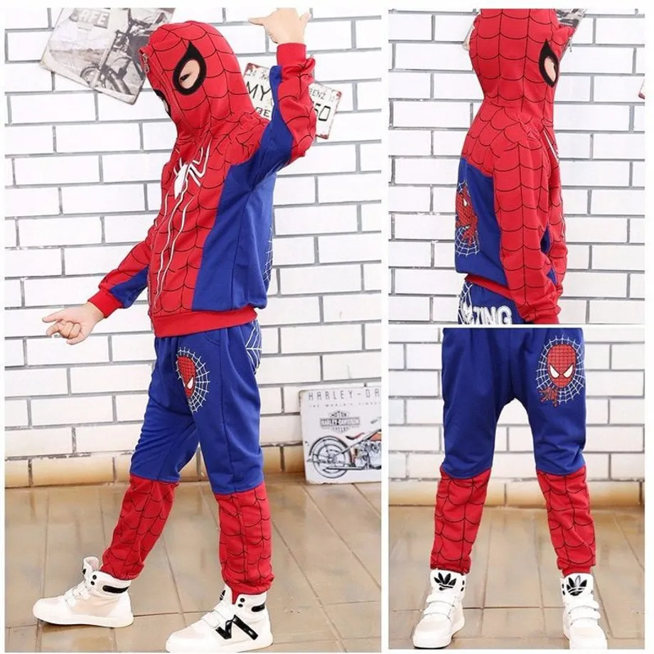 Dětská cosplay tepláková souprava s potiskem Spiderman