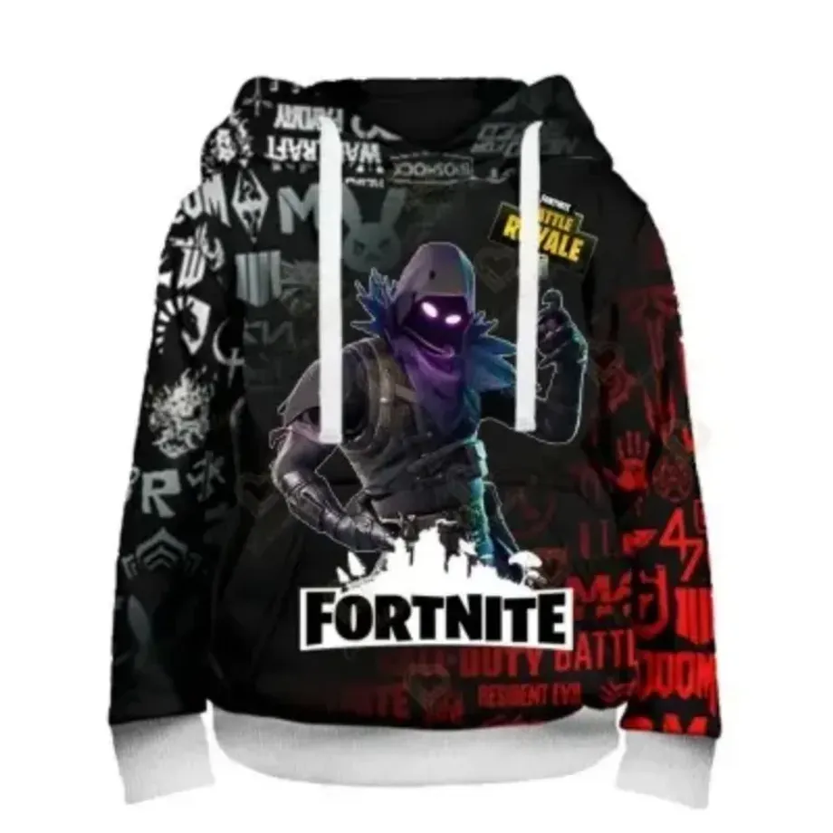 Stylová unisex mikina s kapucí a motivem postav z oblíbené hry Fortnite