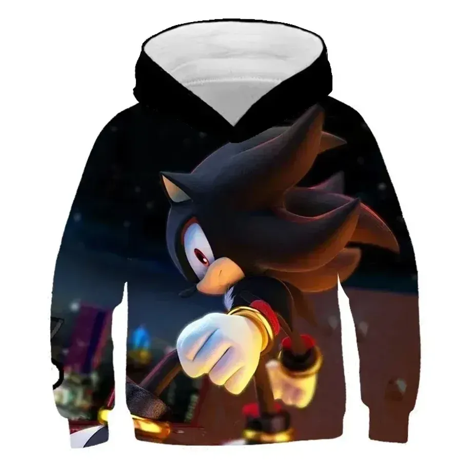 Dětská unisex mikina s kapucí a motivy 3D potisku ježka Sonic