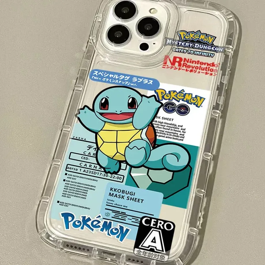 Trendy transparentní kryt na telefony iPhone s motivy oblíbených postav z pohádek Pokémon