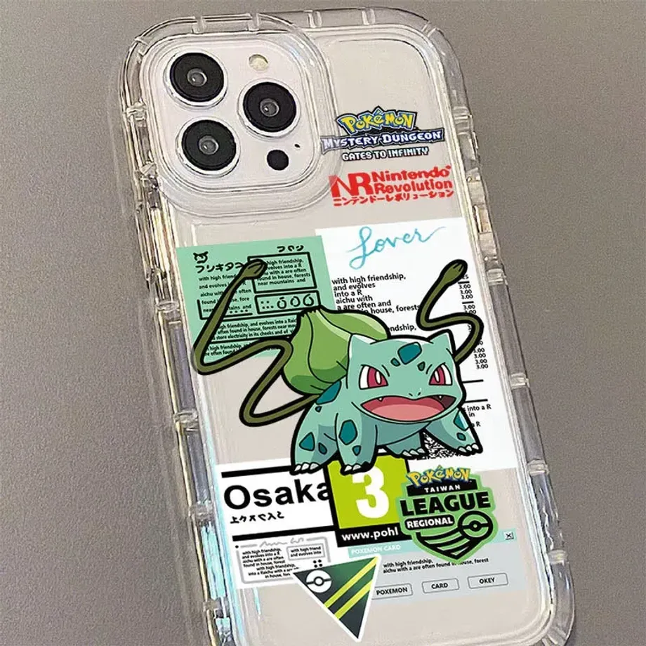 Trendy transparentní kryt na telefony iPhone s motivy oblíbených postav z pohádek Pokémon