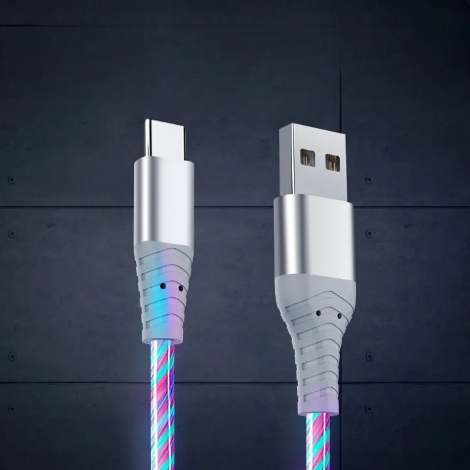 USB rychlo nabíječka s LED podsvícením - typ C