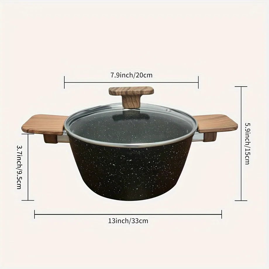 7.9-inch Non-stick Black Soup Pot With Maifanshi