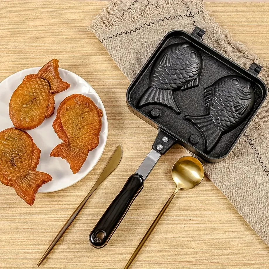 Pánvička na vafle ve tvaru ryby, nepřilnavý taiyaki gril