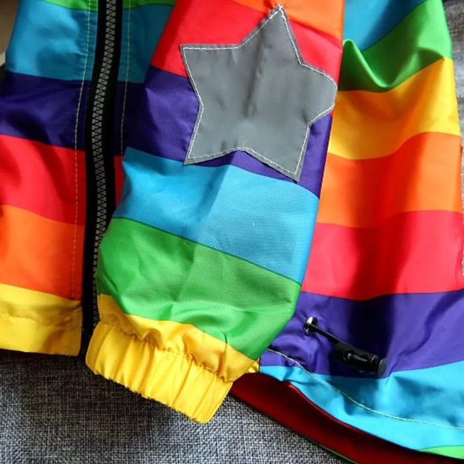 Dětská Rainbow stylová jarní parka s kapucí