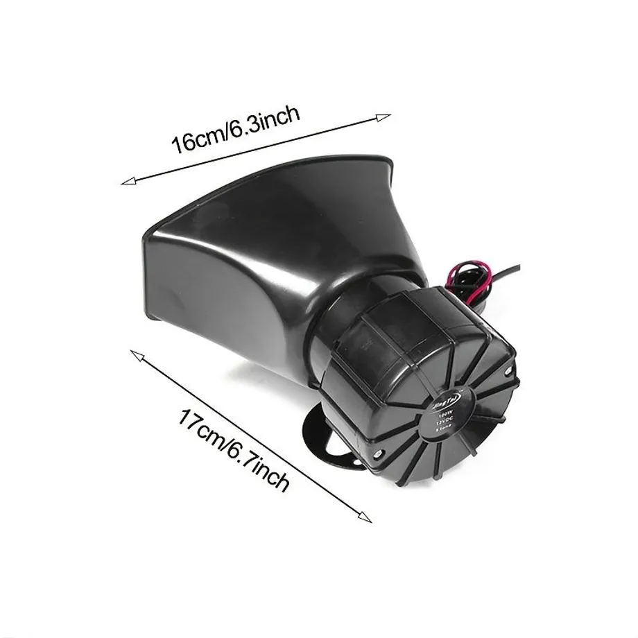 Auto Bezpečnostní Houkač 60W 110dB - Siréna, Alarm, Mikrofon, Reproduktor | Nouzový Amplifikátor