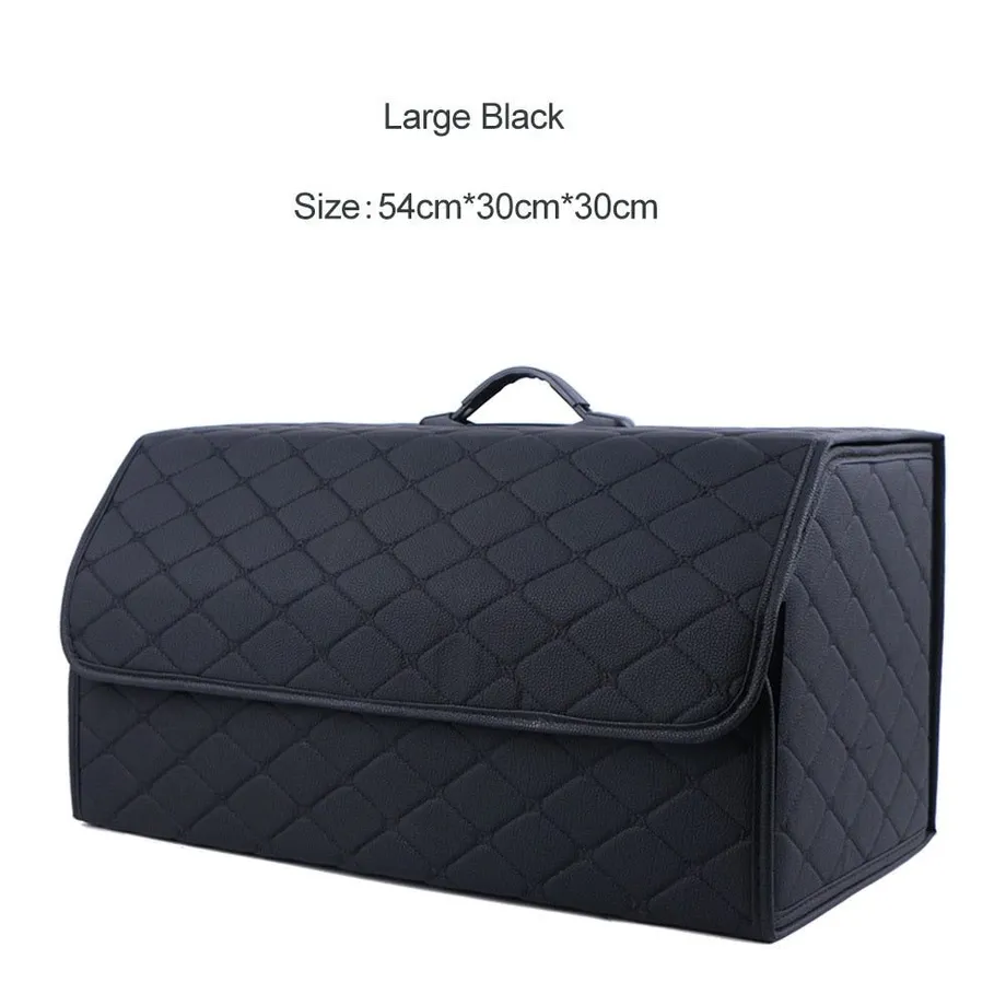 Auto Trunk Organizer Box Velká kapacita Auto Multiuse Tools Storage Bag Stowing Tidying Leather Folding For Emergency Storage Box