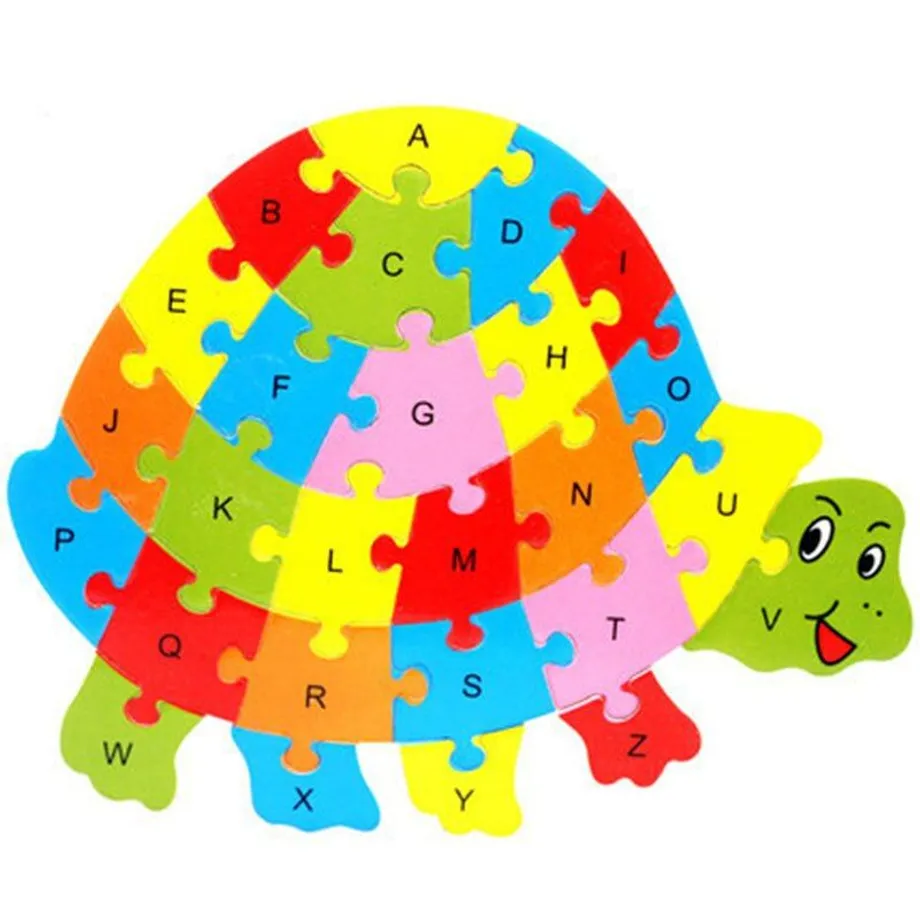 Dřevěné puzzle s písmeny 26 dílků