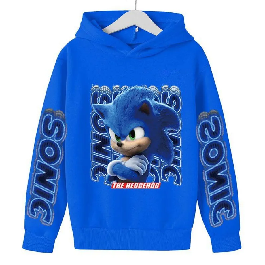 Chlapecká designová mikina s kapucí a potiskem Sonic