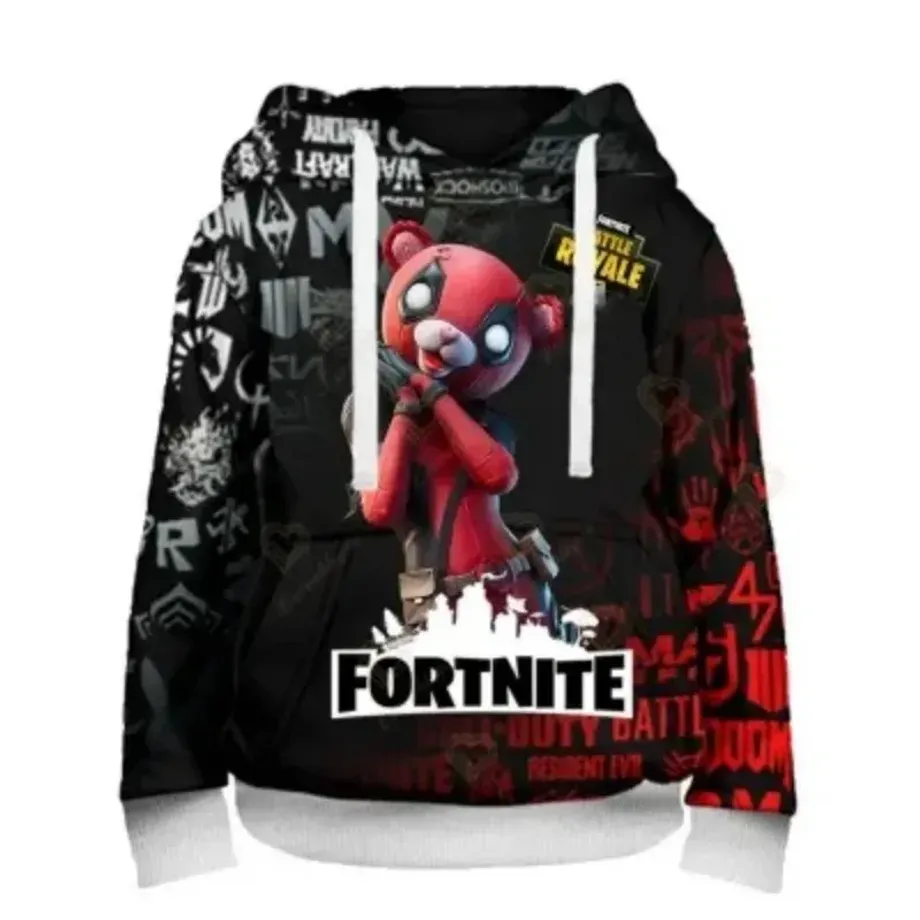 Stylová unisex mikina s kapucí a motivem postav z oblíbené hry Fortnite