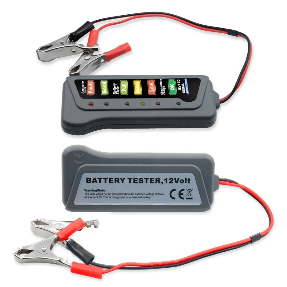 Tester autobaterie a alternátoru 12V (Černá)