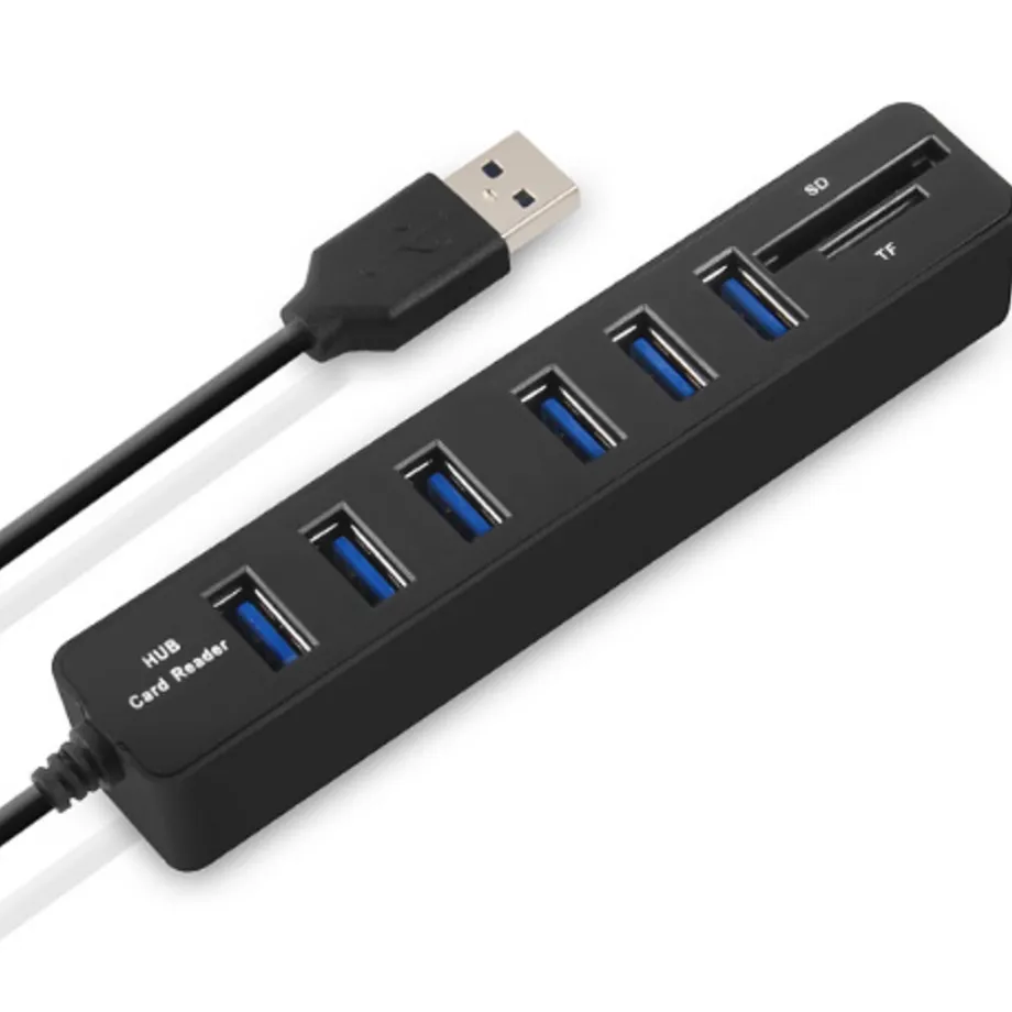 Vysokorychlostní rozbočovač USB HUB 2 v 1 Čtečka karet SD - 2 barvy