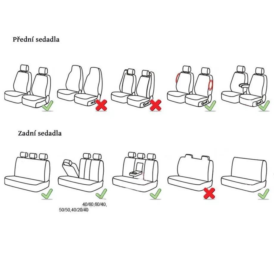 Univerzální potahy do auta Merlita – 2 varianty