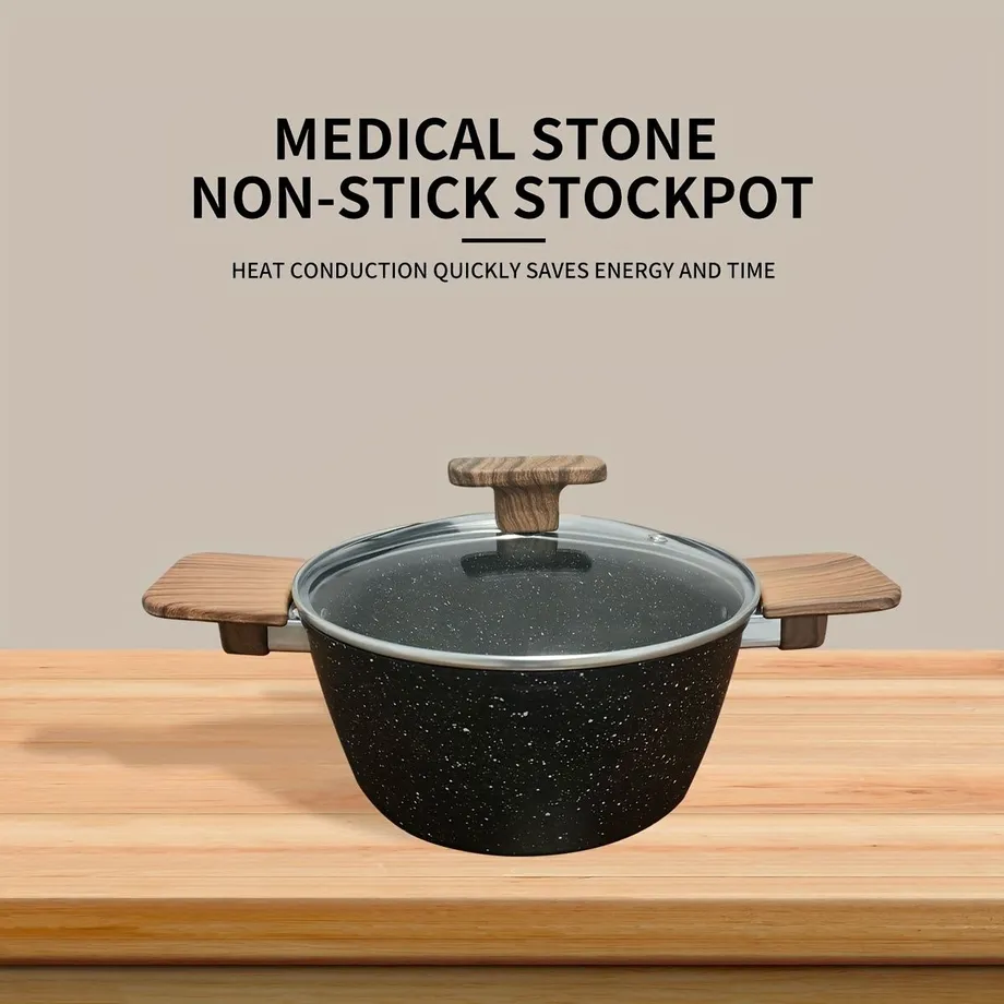 7.9-inch Non-stick Black Soup Pot With Maifanshi