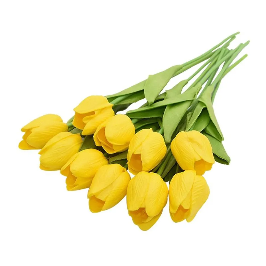 Umělá kytice barevných tulipánů