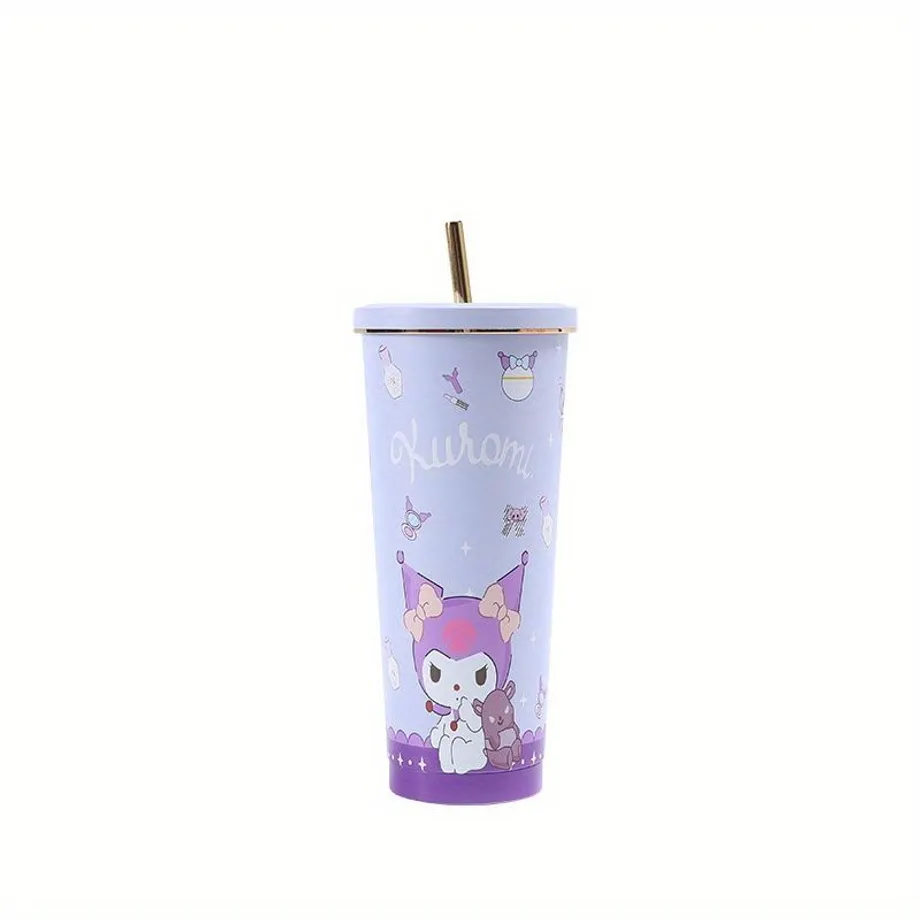 1ks 750ml Sanrio Cute Hello Kitty Pohár Na Vodu, S Brčkem, Nerezová Vakuová Láhev Na Vodu Pohár Na Vodu Do Auta