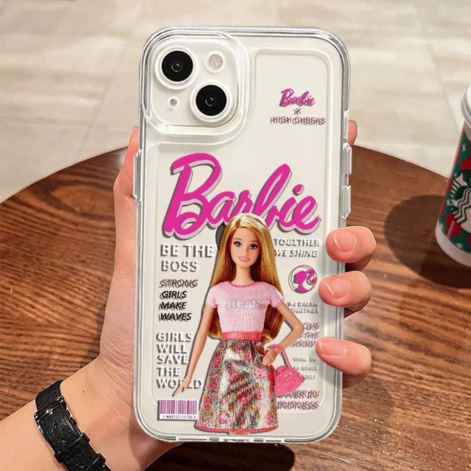 Designové transparentní ochranné pouzdro na iPhone mobilní telefon s cool motivem Barbie