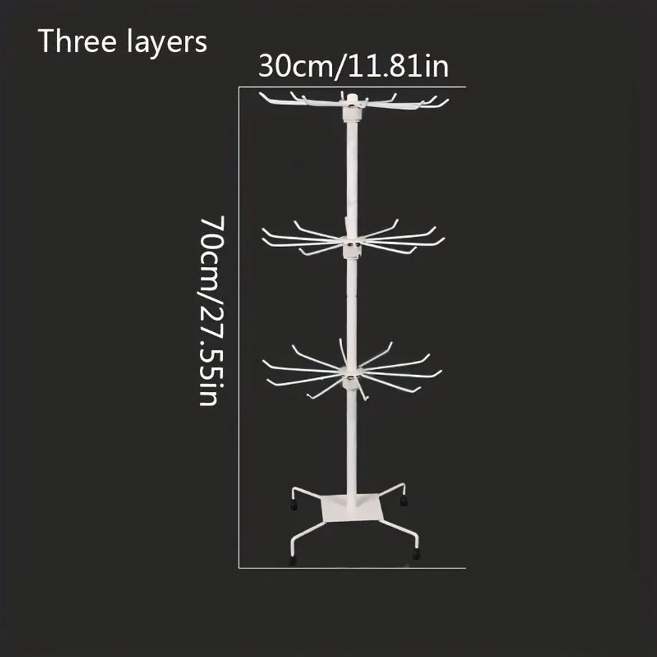 Otočný stojan na šperky, 2/3 patra, otočné ramínka na náhrdelníky, módní pultový stojan, organizér na náhrdelníky, náramky, náušnice, prsteny