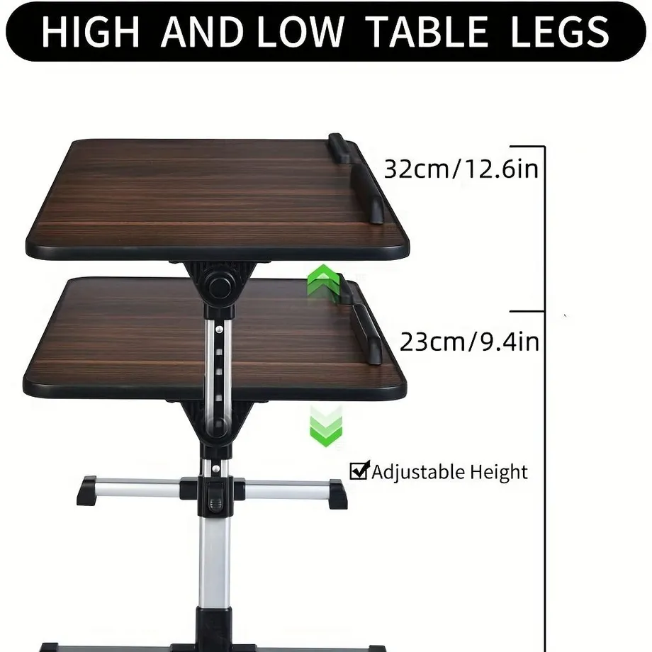 Výškově nastavitelný skládací stolek - notebookový, konferenční, postelní, studijní a kancelářský stůl - vhodný pro kancelář i studium