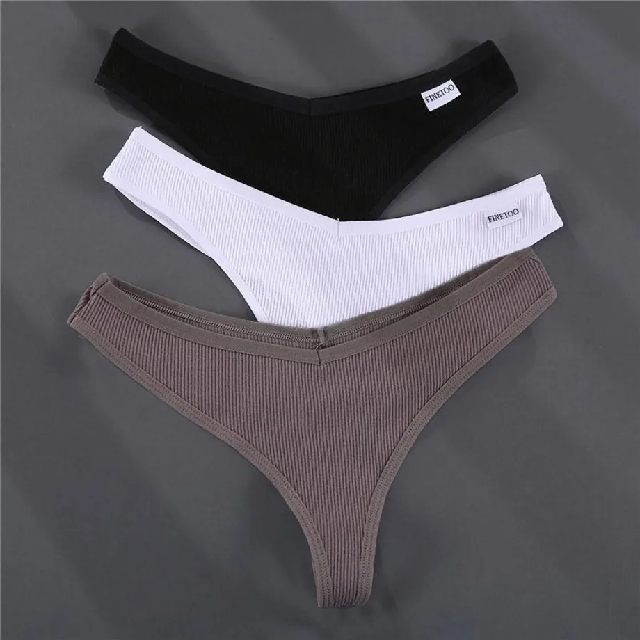 Bavlněné jednobarevné sexy dámské tanga set-8 xl