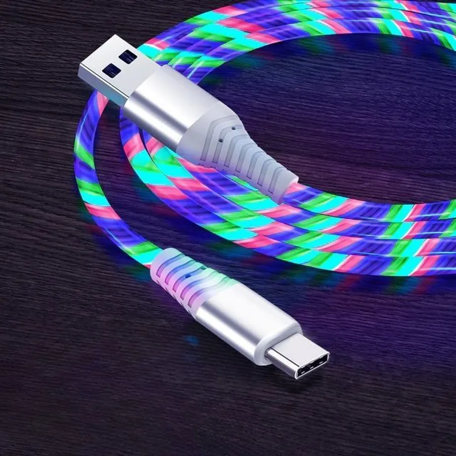 USB rychlo nabíječka s LED podsvícením - typ C