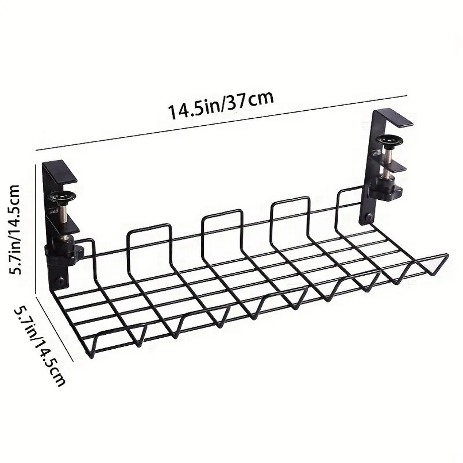 Úklidový podpultový drátěný organizér bez vrtání - Pro kancelář, domov, PC kabely (Poškození stolu vyloučeno)