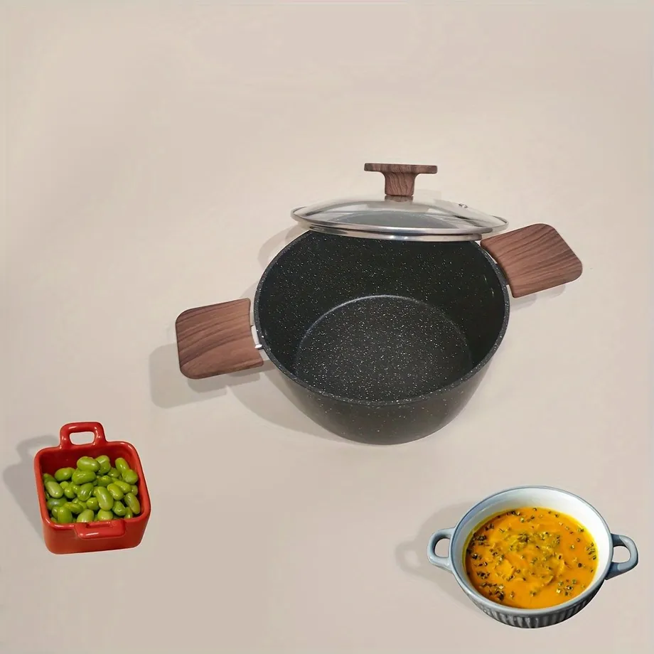 7.9-inch Non-stick Black Soup Pot With Maifanshi