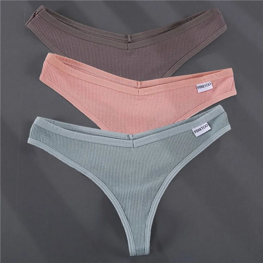 Bavlněné jednobarevné sexy dámské tanga set-15 l