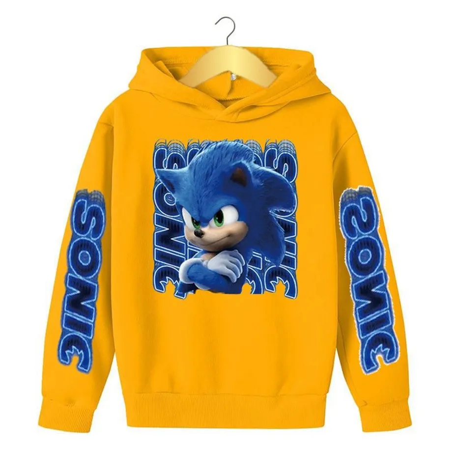 Chlapecká designová mikina s kapucí a potiskem Sonic