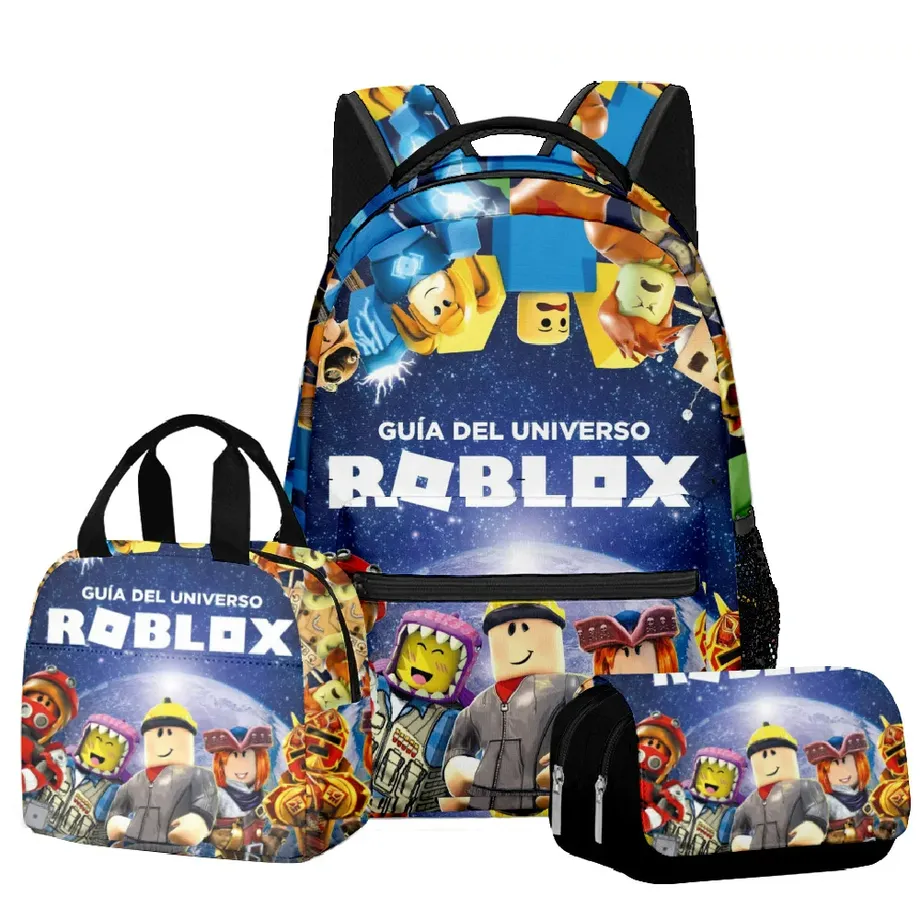 Stylový školní set pro děti - Batoh, penál, taška na svačinu v různých motivech Roblox