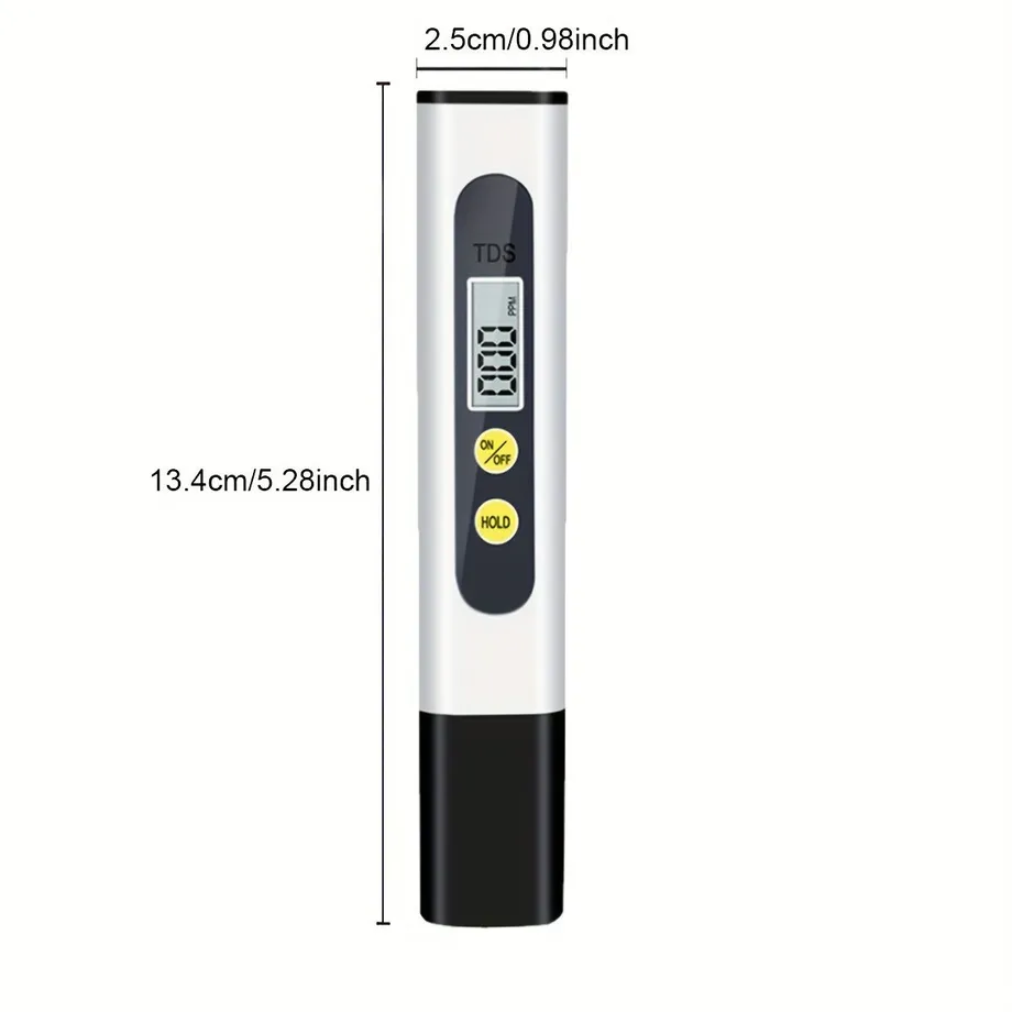 Kompaktní měřič TDS - tester pitné vody 0-9990ppm, přenosný analyzátor kvality vody