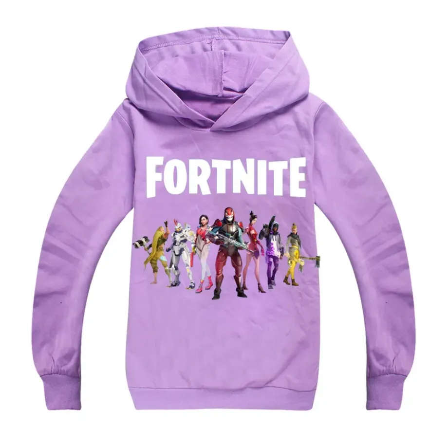 Dětská mikina s kapucí a potiskem oblíbených postav ze hry Fortnite - různé barvy